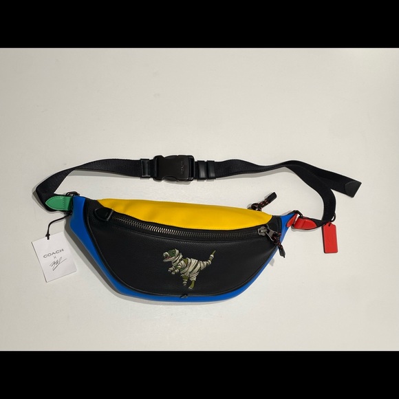 Coach X Michael B. Jordan League Belt Bag In Colorblock With Mummified Rexy - Picture 6 of 8